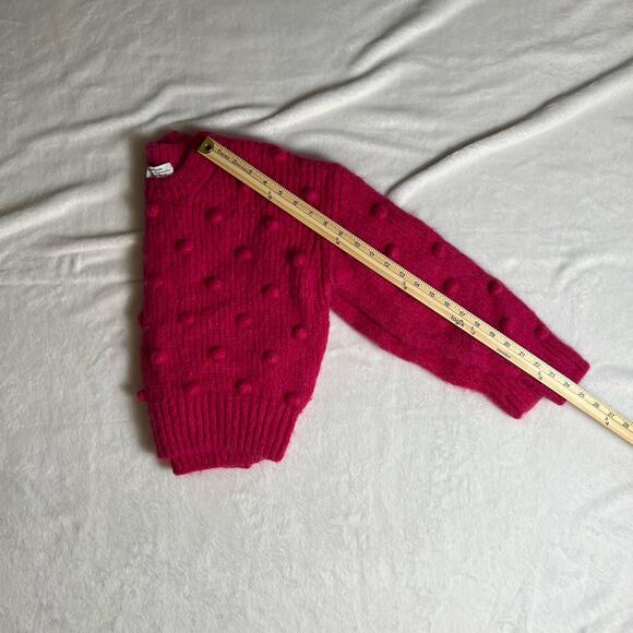 & Other Stories Women's Cropped Wool Alpaca Sweater Size S Pink Coquette Vibrant - Picture 5 of 7